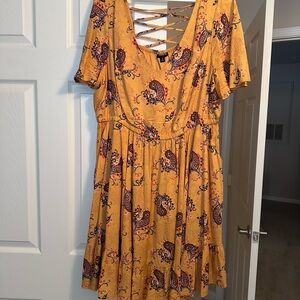 Torrid Mustard Paisley Midi Dress